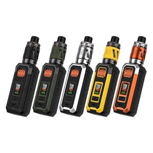 5 VAPORESSO Armour S kits of different colors lined up side by side. 
