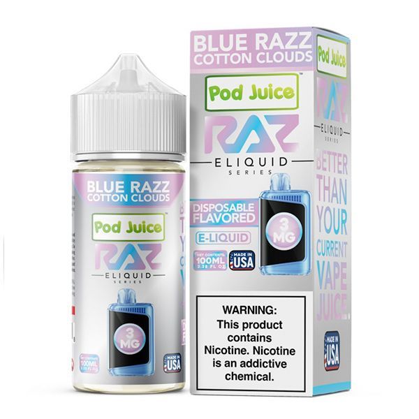 RAZ x Pod Juice Blue Razz Cotton Clouds