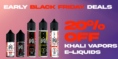 20% OFF ALL KHALI VAPORS VAPE JUICE