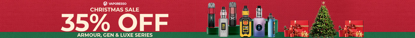 VAPORESSO HOLIDAY SAVINGS TAKE 35% OFF SELECT KITS AND MODS