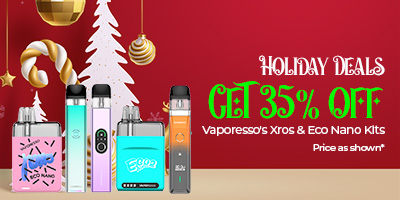 VAPORESSO HOLIDAY SAVINGS TAKE 35% OFF SELECT KITS AND MODS