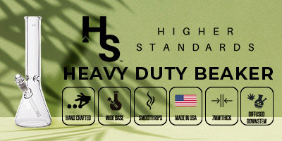 The Higher Standards Heavy Duty Beaker is handcrafted in the USA with Medical-Grade Borosilicate Glass!