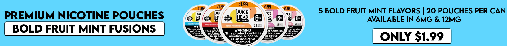 Juice Head Premium Nicotine Pouches $1.99 Can